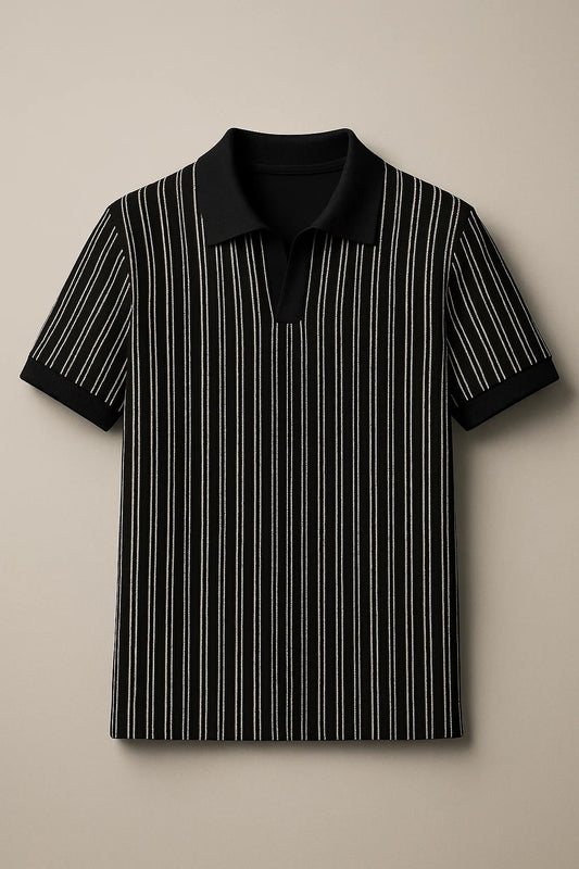 Noir Stripe Polo W
