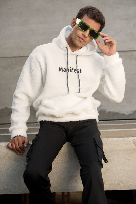 Manifest white hoodie arctic vibe