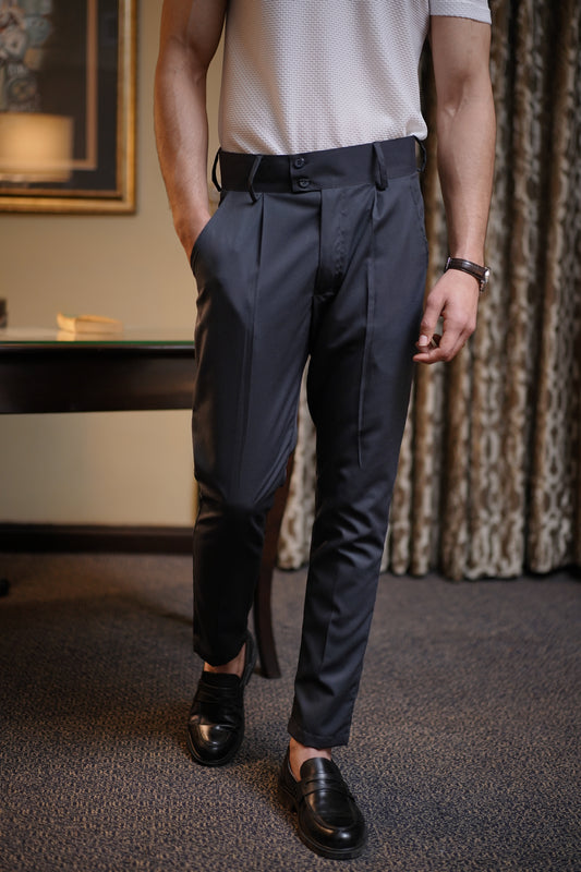 Onyx Grey Pleated Pant
