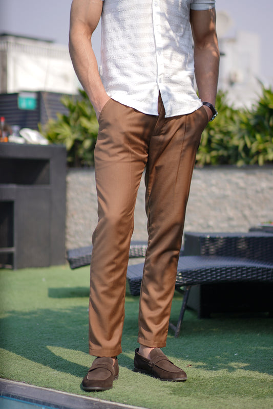 Brown Pleated Pants