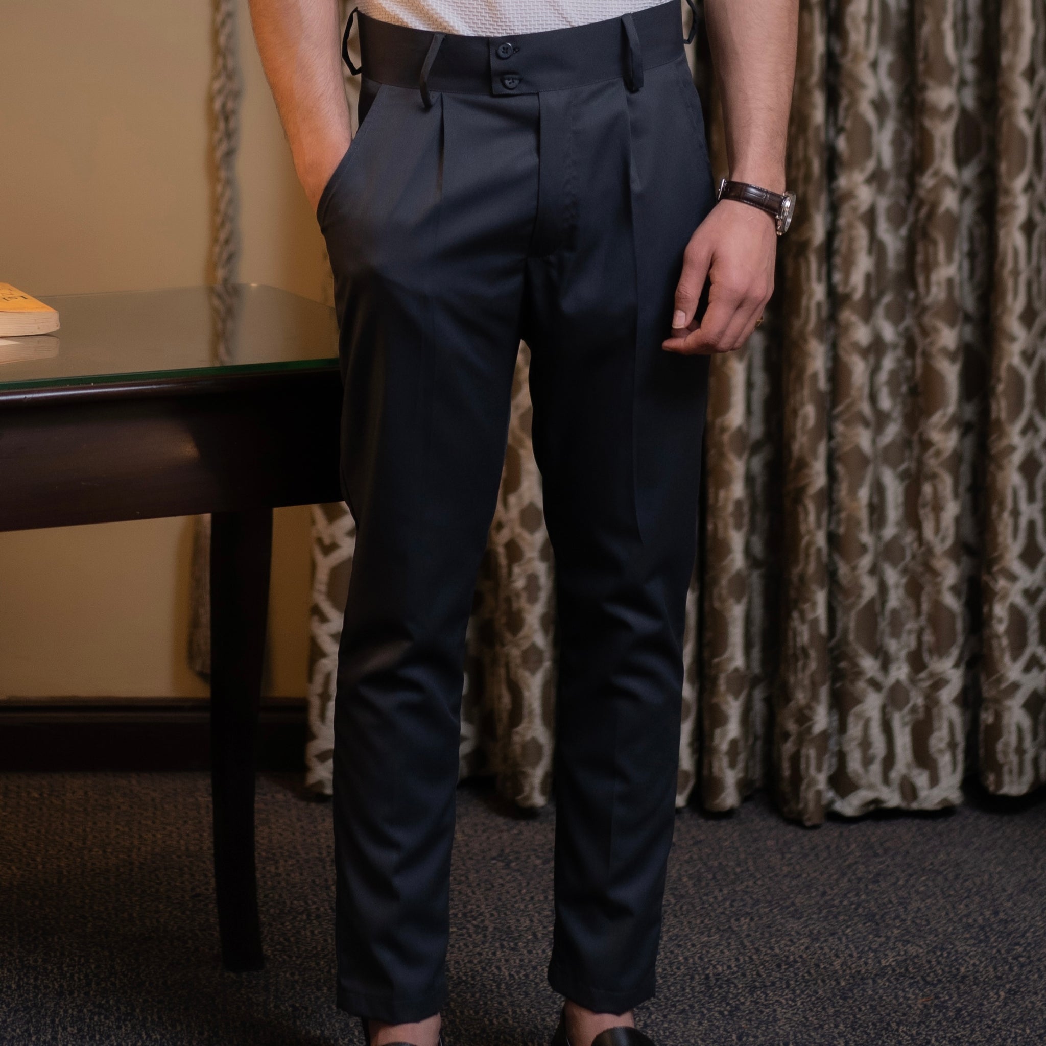 Onyx Grey Pleated Pant