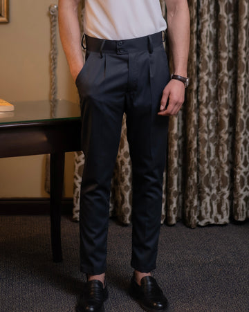 Onyx Grey Pleated Pant
