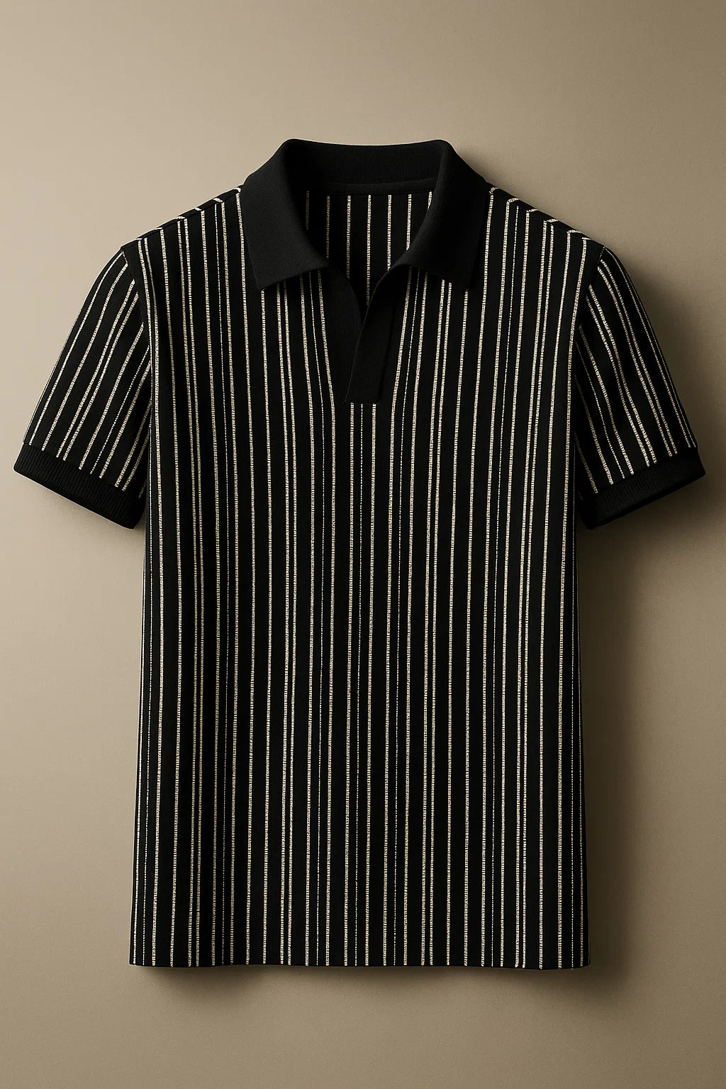 Noir Stripe Polo