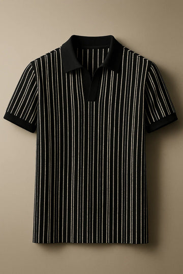 Noir Stripe Polo